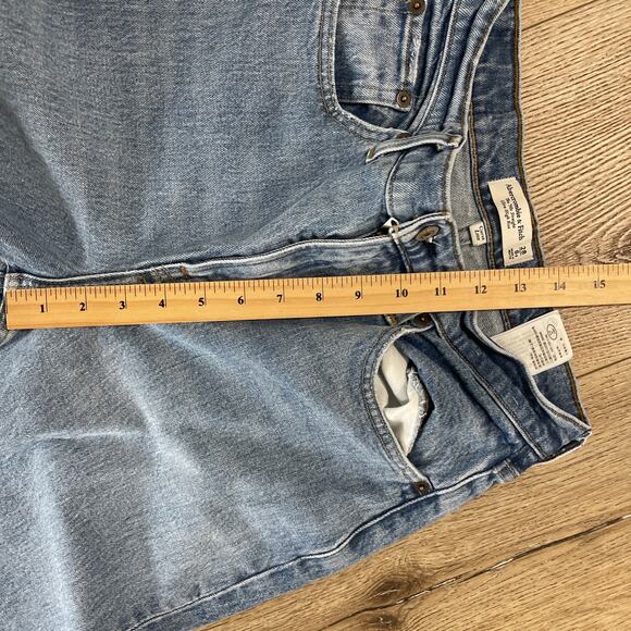Abercrombie Women Sz 28 90s Straight Ultra High Rise Jean Blue Curve Love Baggy - Picture 7 of 12
